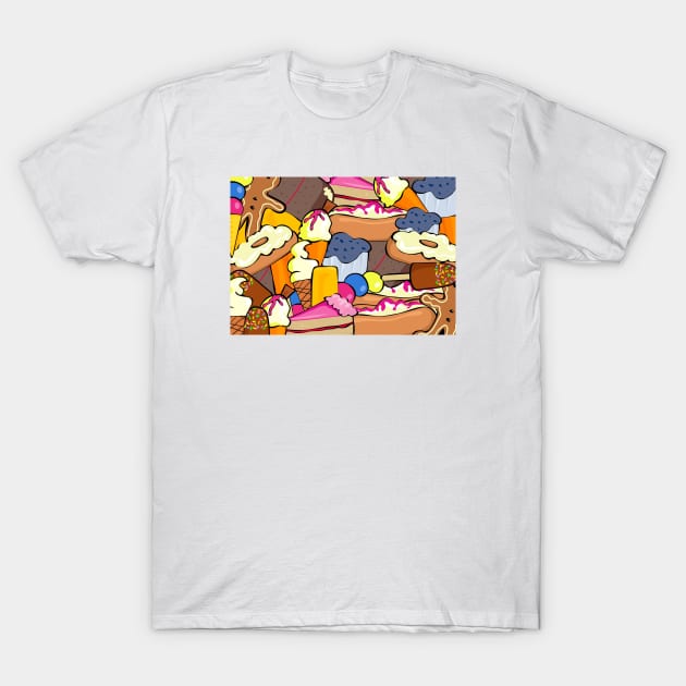 Dessert Pattern T-Shirt by FoodPatterns